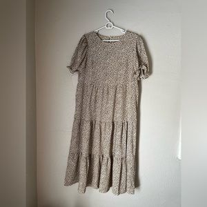 Cheetah, print neutral women’s dress with keyhole back